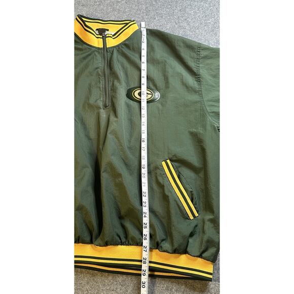 Vintage Green Bay Packers Pro Player 1/4 Zip Pullover Jacket Men's XL Green - Picture 3 of 13